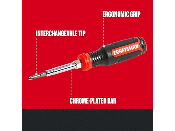 CRAFTSMAN Screwdriver with 6 Multi-Bits