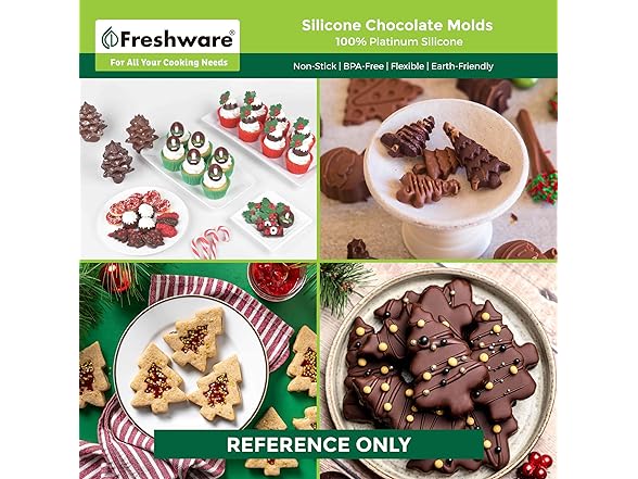 Freshware Silicone Chocolate Molds 2PK