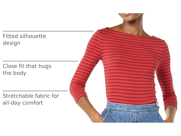 Amazon Essentials Women 3/4 Sleeve Slim T-shirt
