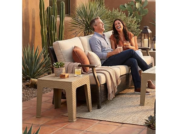 Sunnydaze Decor SUP-438 18 Beige Side Table Beige - Gallery 9