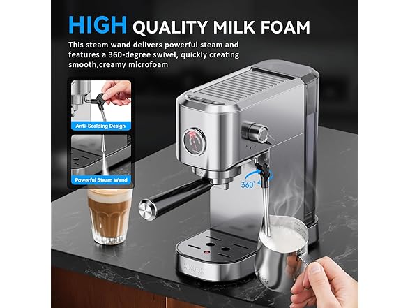 Espresso Maker with Milk Frother