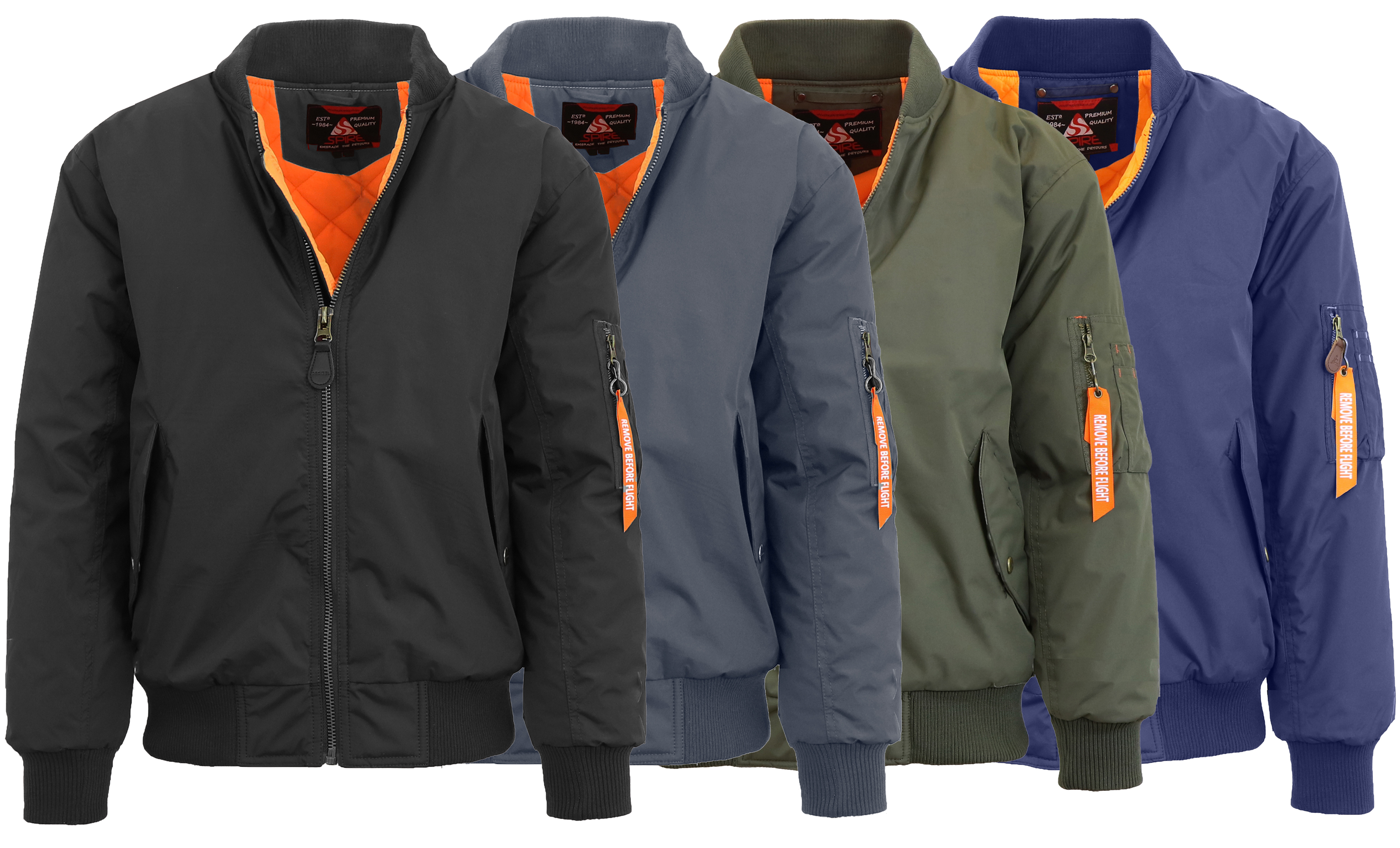 Mens Heavyweight Flight Bomber Jacket - Gallery 12