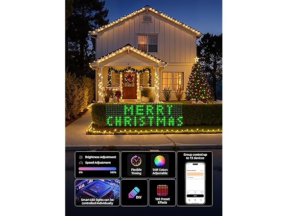 Brightown Smart Christmas Net Lights Outdoor