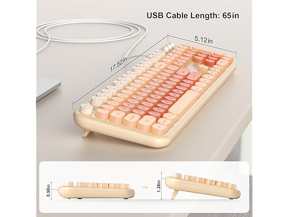 SQMD Retro Wired Backlit Keyboard