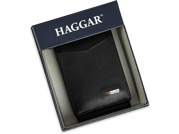 Haggar Men (OS) Rfid Leather Magnetic Front Wallet