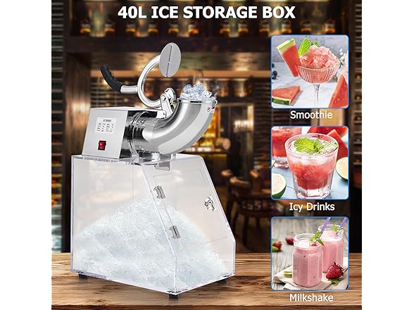 Aprafie Commercial Ice Crusher Shaver Snow Cone Maker
