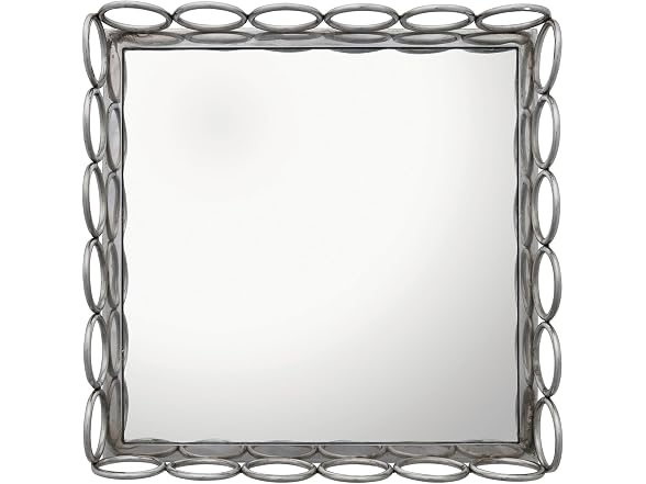 Creative Co-Op Metal Mirrored Tray, Nickel Finish