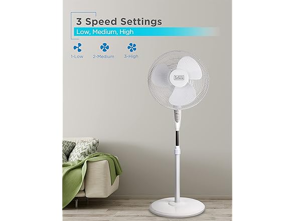 BLACK+DECKER 16" Stand Fan with Pedestal