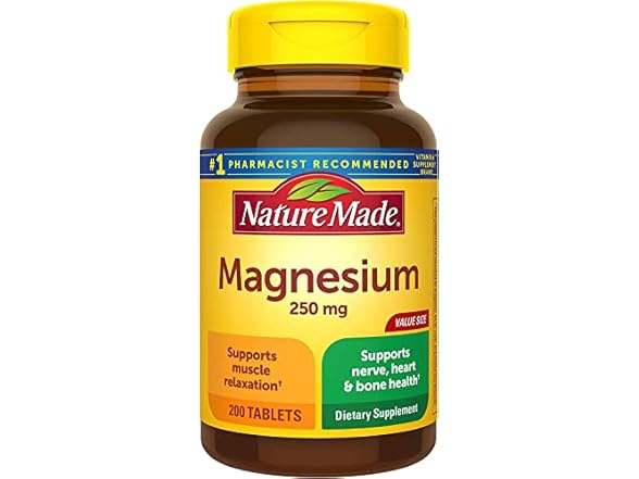 Nature Made Magnesium, 250mg, Tablets 200 ea