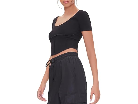 Forever 21 Ribbed Inverted-seam Crop Top