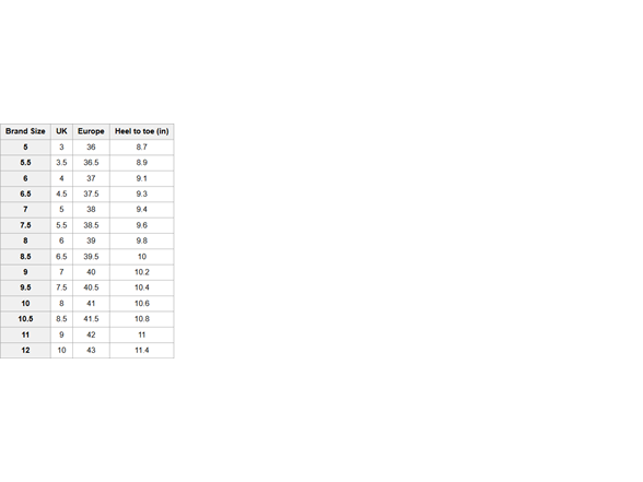 Size Chart