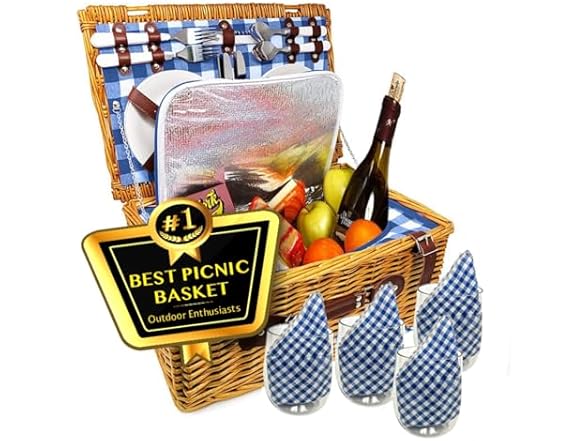 Nature Gear Picnic Basket, Wicker Basket