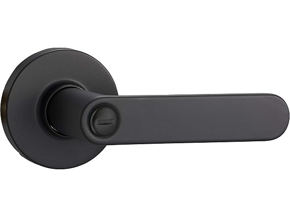 Amazon Basics Reno Door Lever with Lock Matte Black