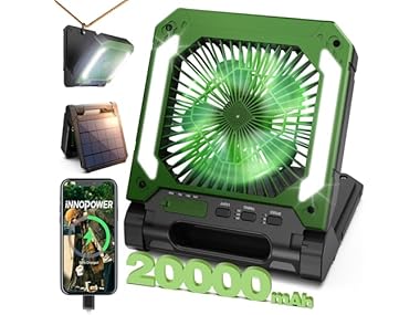 $23.99, Was $99.99, 76% Off! Hakol 20000mAh Rechargeable Solar Fan dealfomo