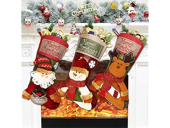 WayoM Set of 3 Christmas Stocking
