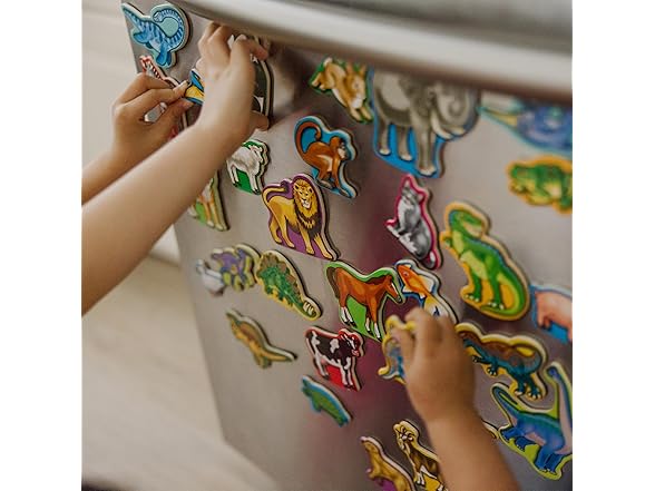 Melissa & Doug Wooden Magnets Set - Animals and Dinosaurs
