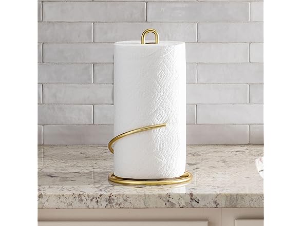 Spectrum Euro Gold Paper Towel Holder Countertop Kitchen Organizer 