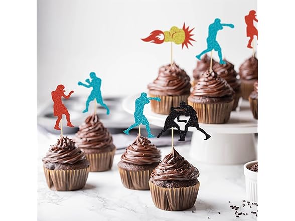 Gyufise  Boxing Player Cupcake Topper