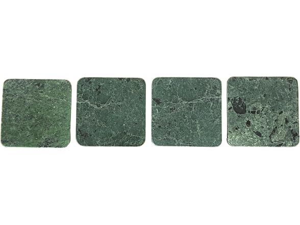 Howard Elliott Collection Evergreen Marble Coaster Set of 4