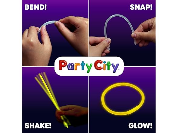 Party City 300 Neon Glow Sticks (Bulk)