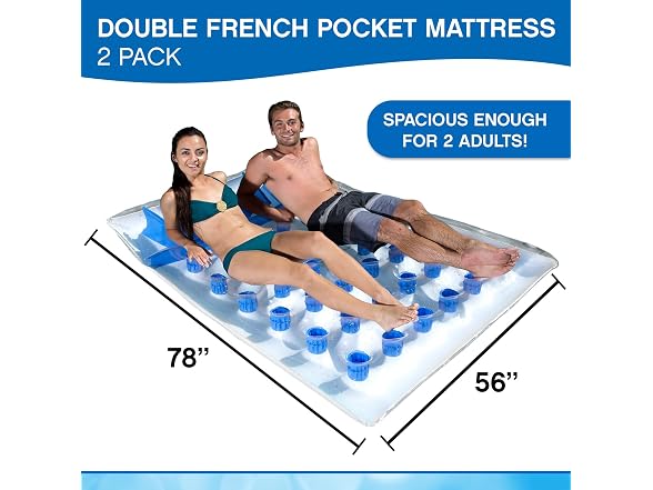 Poolmaster Double French Pocket Pool Float 2-Pack