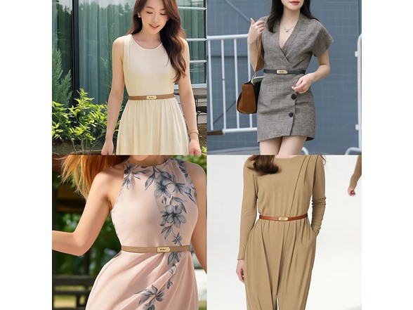 Womens Skinny Leather Adjustable Belt