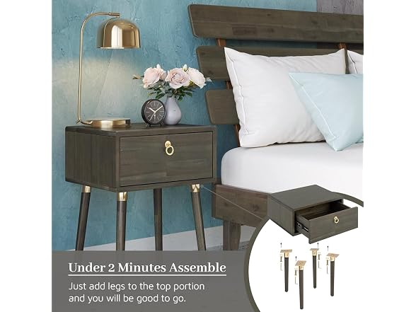 Bme Caden Solid Wood Nightstand