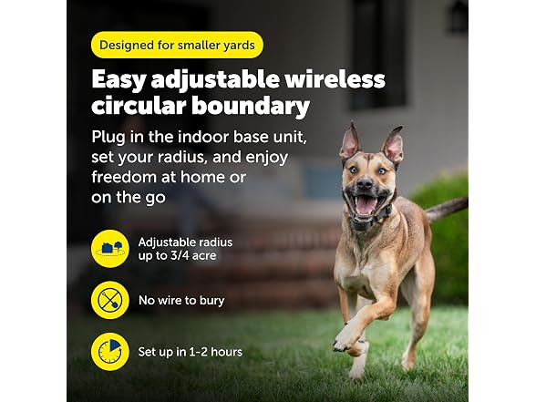 PetSafe Stay & Play Compact Wireless Dog Fence, Up to 3/4 Acre