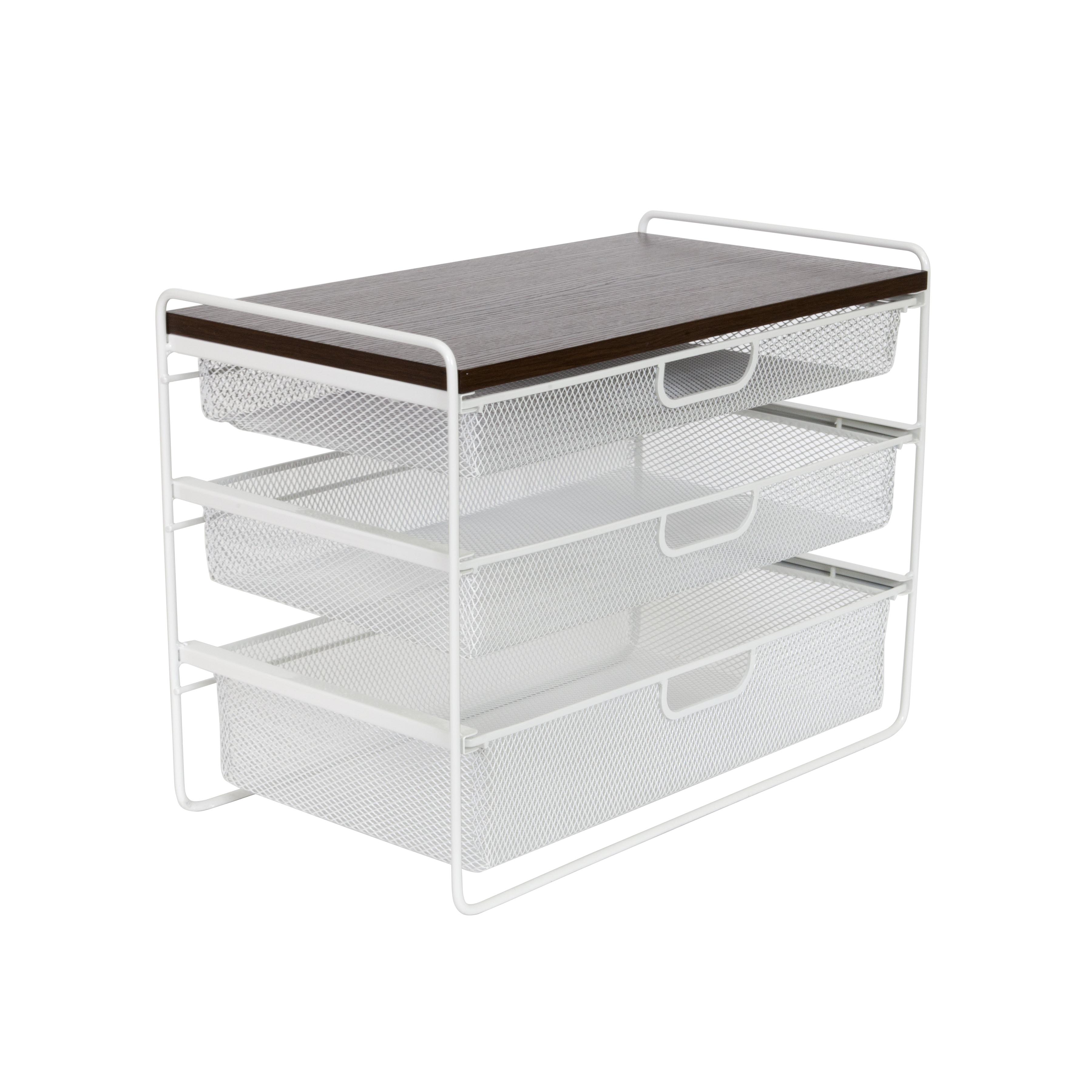 Origami Mesh Basket Organizer - White Walnut - Gallery 8