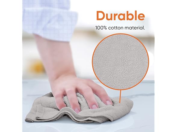 Superio Superio Cotton Terry Washcloths Grey