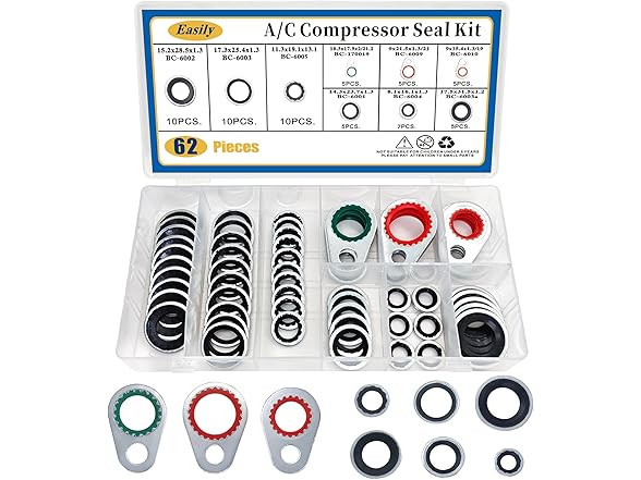 Easily 62 PCS A/C System Compressor Gasket