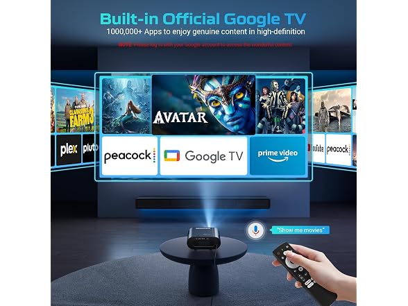 GooDee 4K UHD Smart Projector with WiFi and Bluetooth