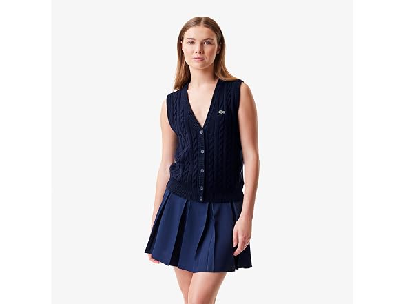 Lacoste Cashmere Cardigan, Navy Blue