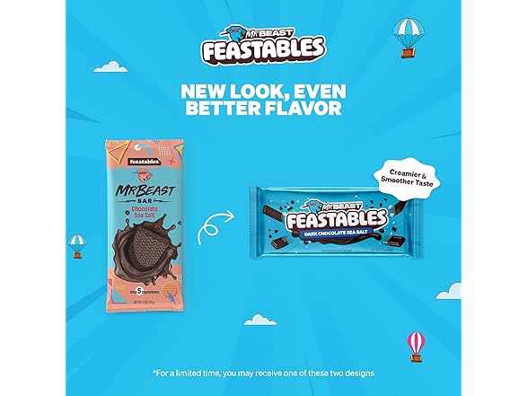 Feastables Dark Choc Sea Salt Bar 10ct 2