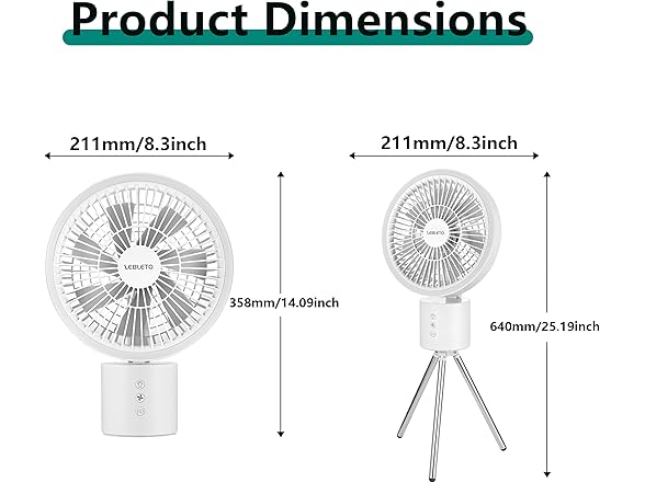 Lebleto Multi-Functional Personal Fan