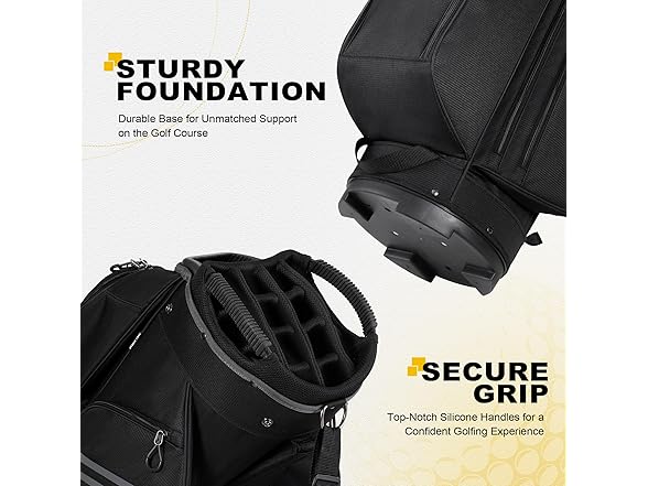 uniHimal Golf Cart Bag, 15 Way Organizer Divider Top with Handles and Rain Cover (Open Box)