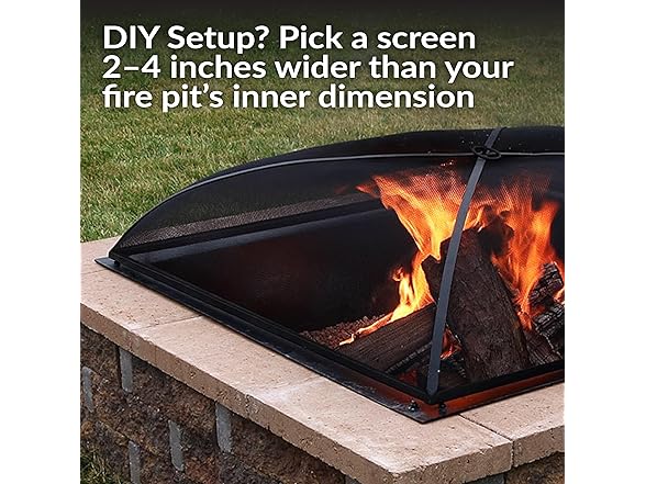 Sunnydaze 31" Heavy-Duty Steel Mesh Fire Pit Spark Screen Cover