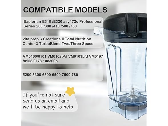 Senlee 64 oz Blender Replacement Pitcher