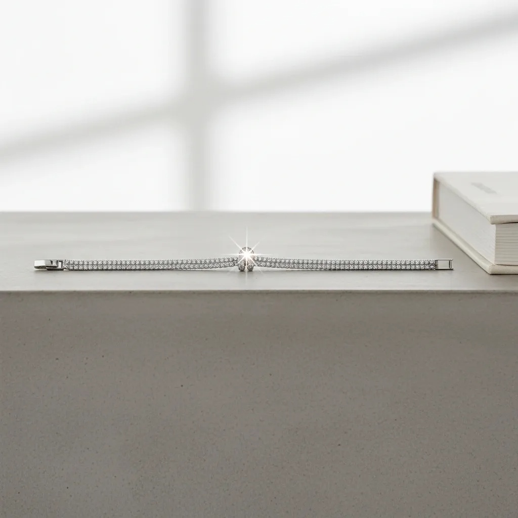 Initial Tennis + Cuban CZ Bracelet - Gallery 16