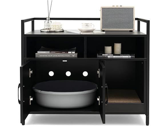 Tangkula Litter Box Enclosure, Black