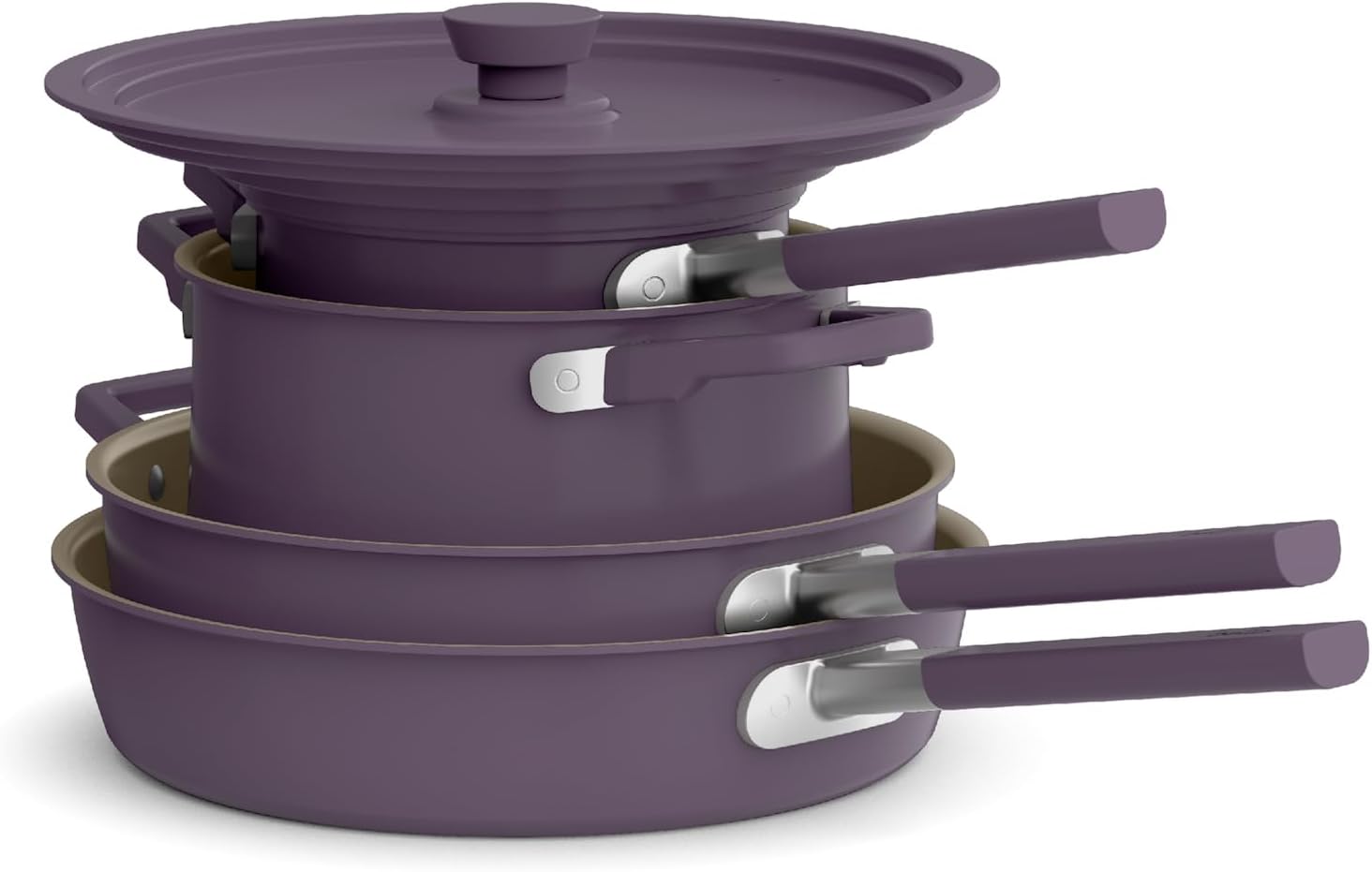 BELLA 9-Piece StoreMore Cookware Set Black - Gallery 4