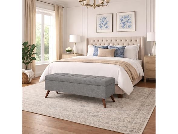 HomePop 48in Modern Tufted Storage Bench