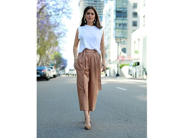 The Drop Taupe High Waisted Cropped Wide