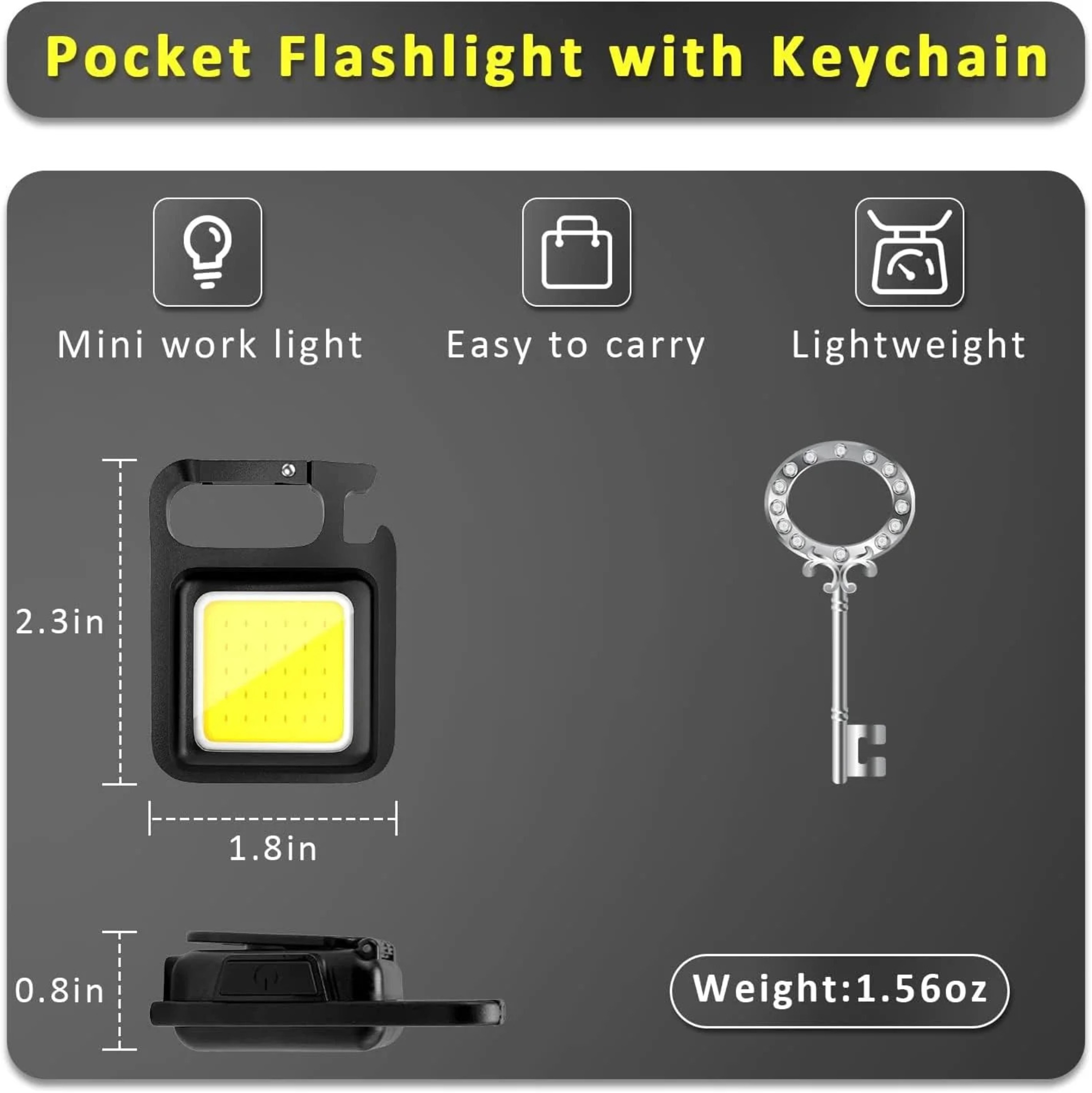2-Pack Rechargeable Keychain Work Lights - Gallery 14