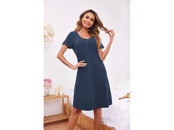 Ekouaer Women (XL) Nightshirt Short Sleeve Dress