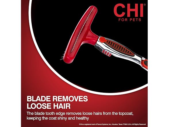 CHI for Dogs Double-Sided Shedding Rake and Blade