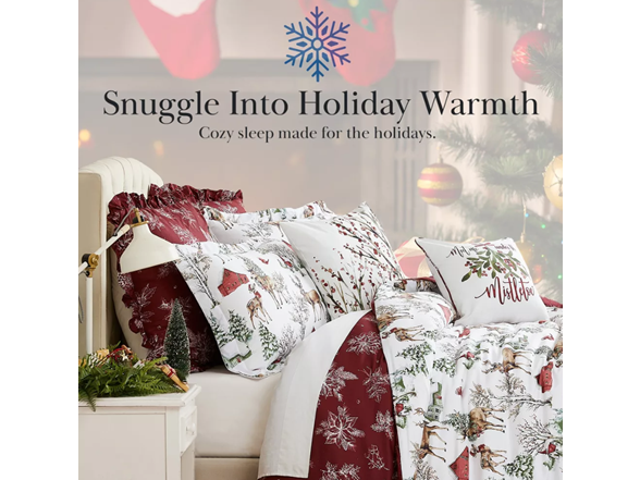 Oversized 7Pc Christmas Comforter Set