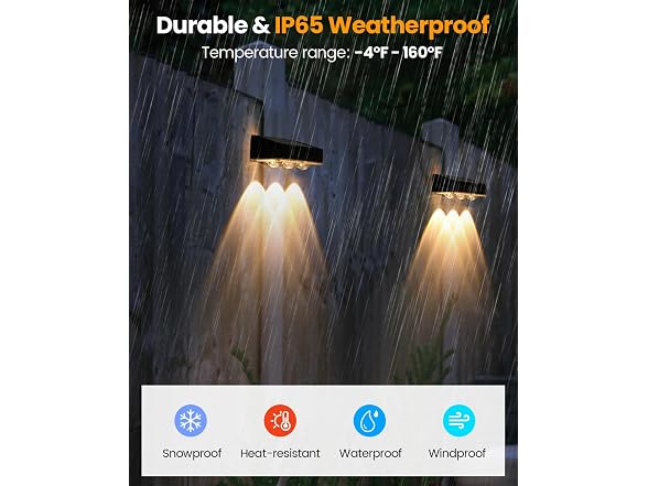 WANJOTEC RGB Solar Fence Lights 8-Pack