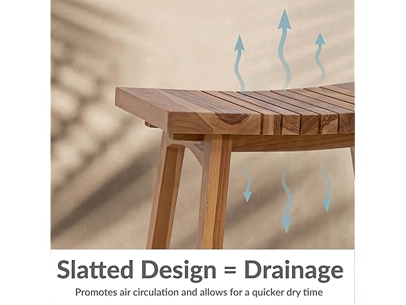 Sunnydaze 19" Teak Shower Bench Seat