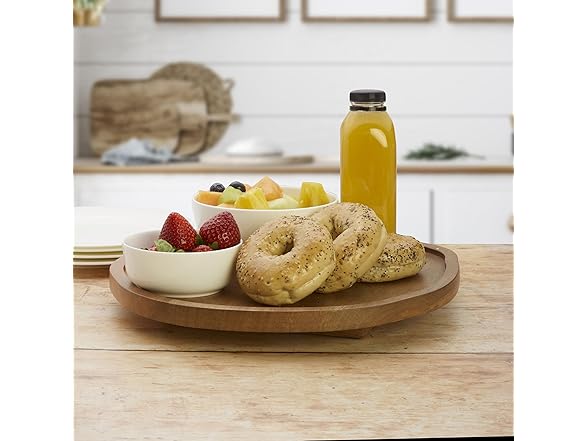 Cora Organic Shaped Lazy Susan Turntable, 14 Inch